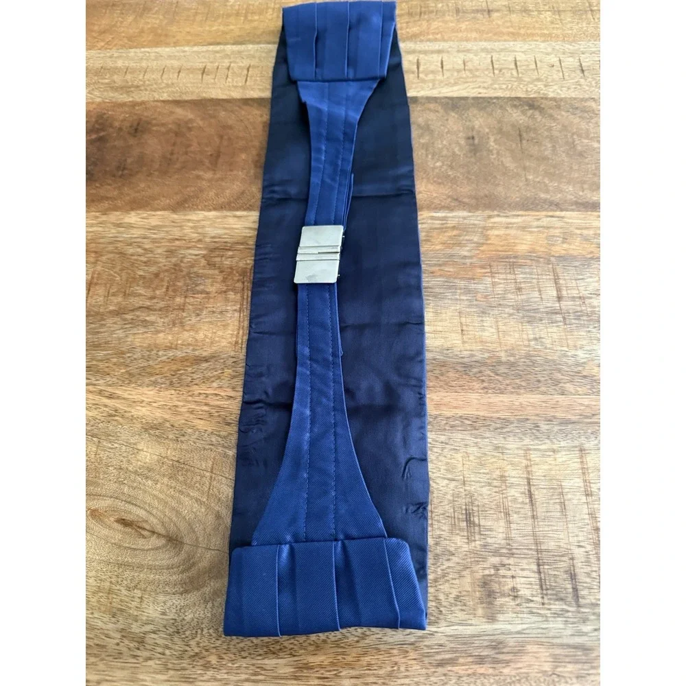 Domenico Vacca Mens XL 100% Silk Royal Blue Cummerbund Made in Italy Tuxedo